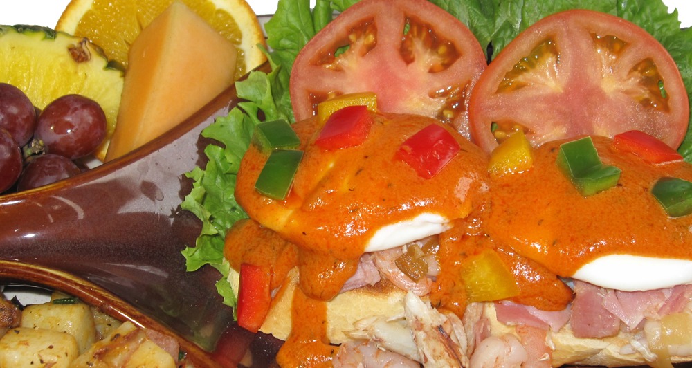 Creole Eggs Benedict in Cary, Durham, Wake Forest and Raleigh